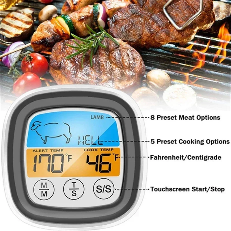 Oven Thermometer Keuken Thermometer Kern Temperatuur Sonde Digitale Alarm Vlees Thermometer Lcd Digitale Voedsel Kookthermometer