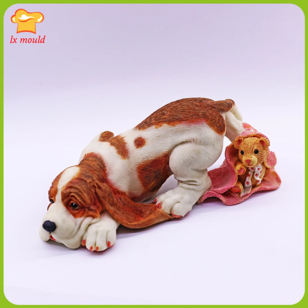 

3D Long Ears Dog Basset Hound Silicone Molds Candle Plaster Resin DIY Craft Soap Silicone Mold Mousse Cake