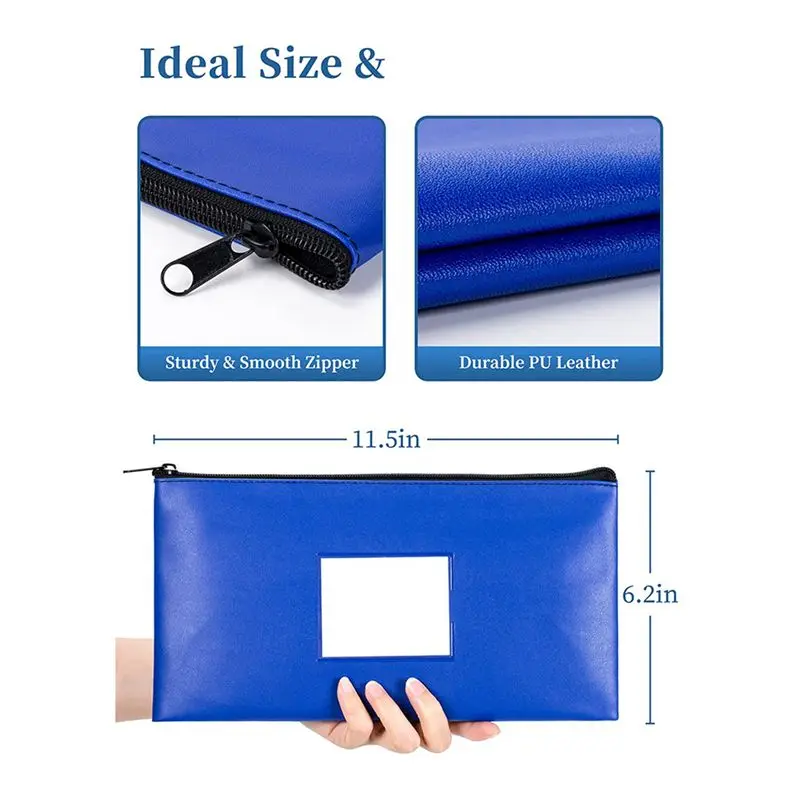 Hot kf-30-Pack Bank Deposit Money Bags With Zipper, Leather Bags Wallet Pouches With Label, Makeup Bags, For Cash, Coins, Cet