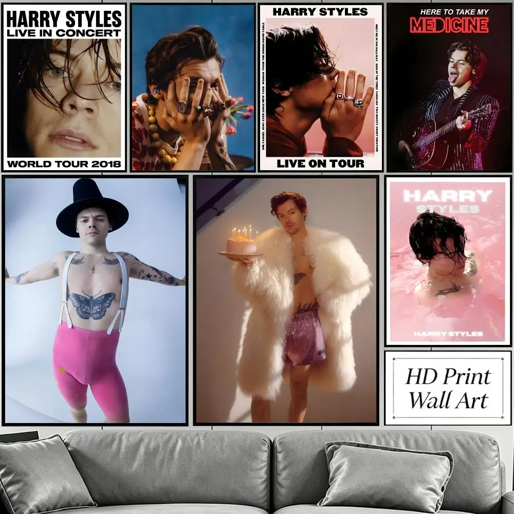 music Harry Styles Poster HD Poster Sophisticated Modern Aesthetic Wall Art For Living Room Bedroom Office Cafe Decor Ideal Gift