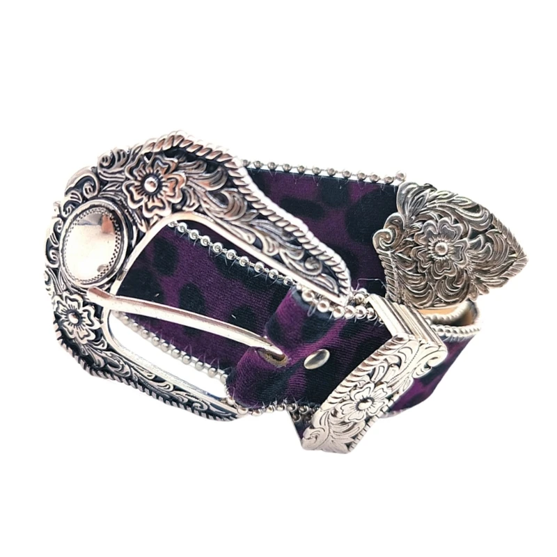 Fashion Leopard Belt Engraved Waist Belt Women Decorative Belt for Pants Dress