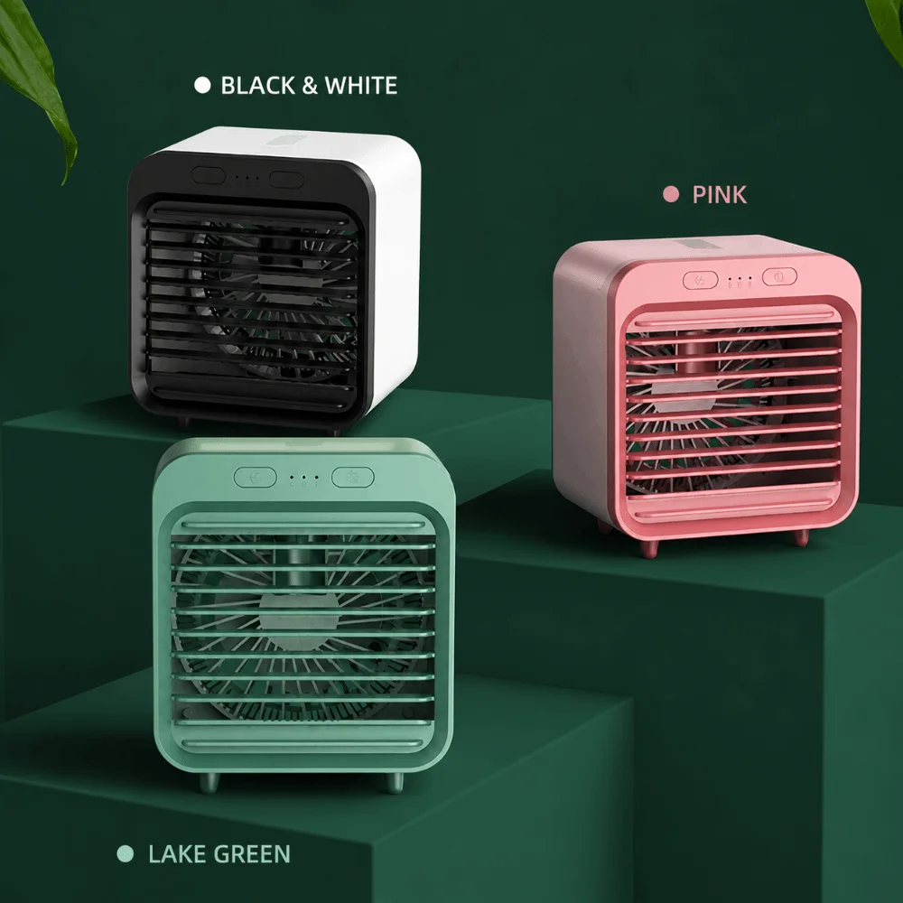 Three Speeds Portable Misting Fan Low Noise Mist Spray Cooling Fan Wide Angle Airflow USB Powered Desktop Fan Personal Cooling