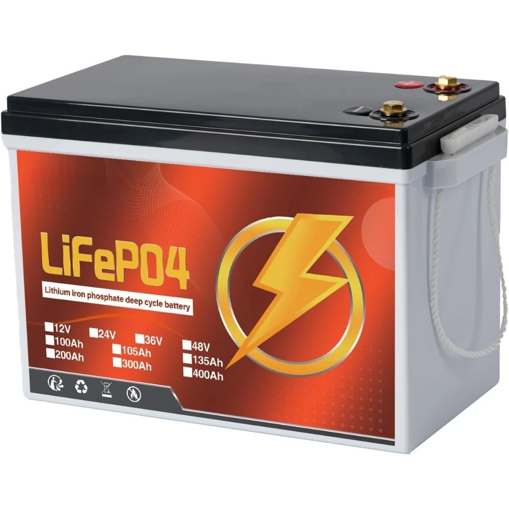

24V 100Ah Trolling Motor LiFePO4 Battery,2560Wh Lithium Battery Perfect for RV, Marine, Trolling Motor, Solar Off-Grid