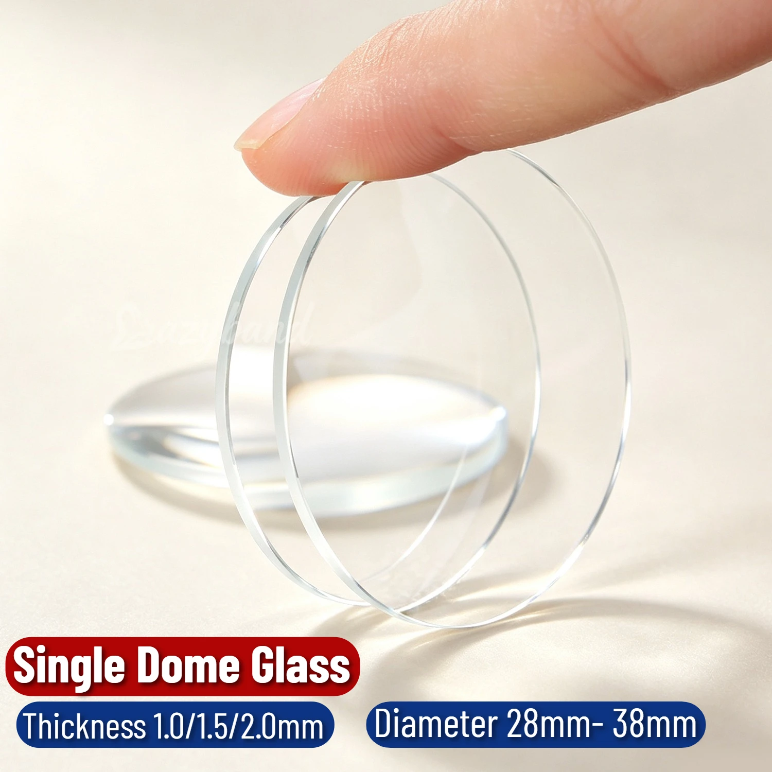 Watch Glass Single Dome Thickness 1.0/1.5/2.0mm Diameter 28mm- 38mm Waterproof Transparent Round Watches Crystal Replace Parts