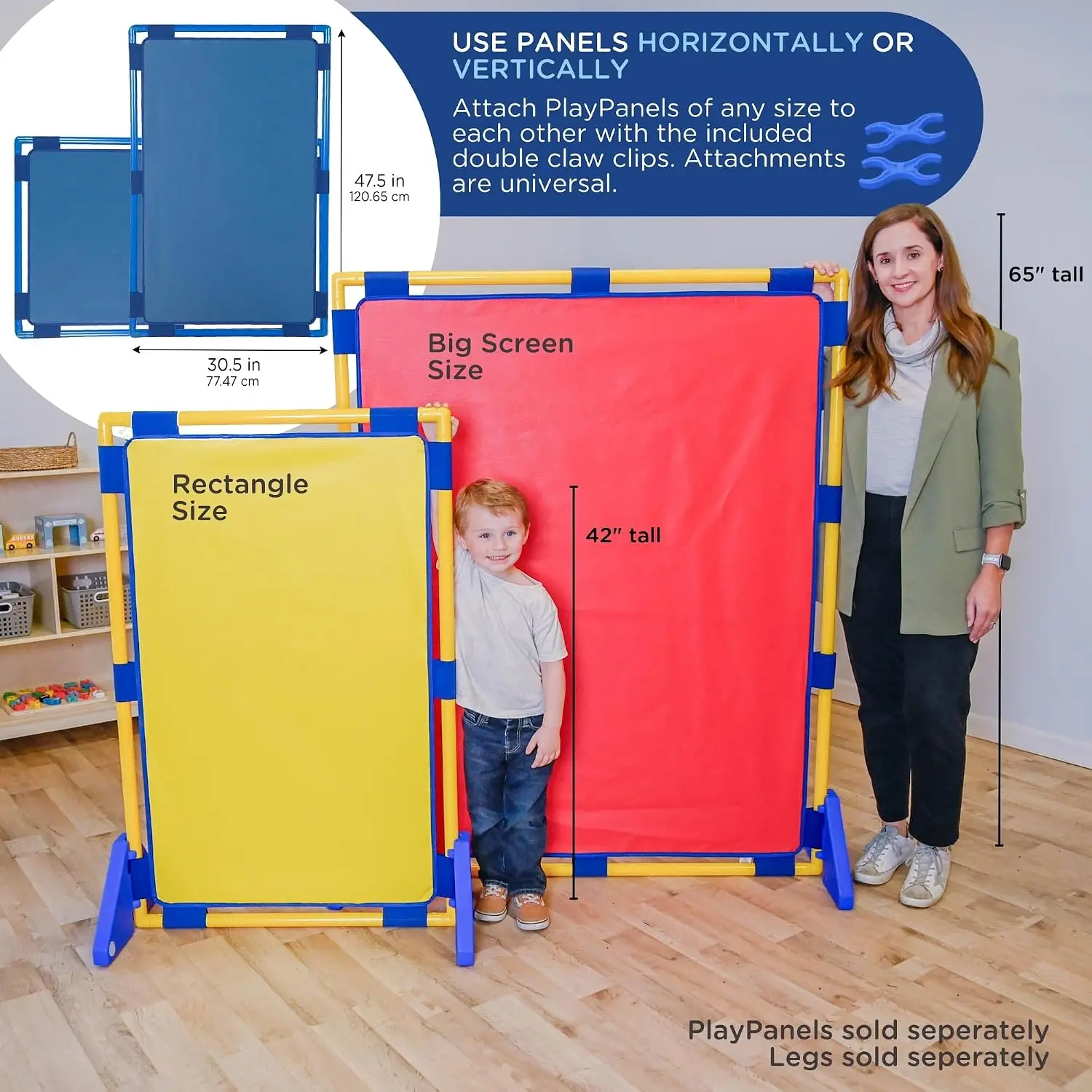 Classroom Room Divider, Deep Water, Rectangle | Water-Resistant Vinyl Room Divider Panel, Replacement Privacy Screen For Daycare