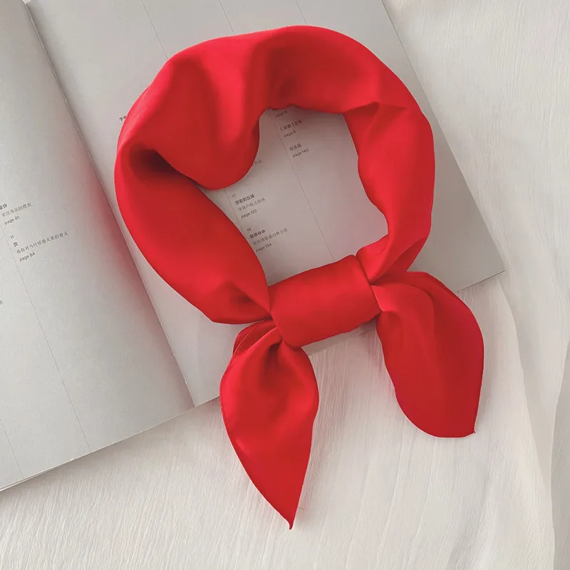 New 70*70cm Silk Square Scarf Women Soft Satin Hairband Neckerchief Tie Female Headband Foulard Bag Ribbon Gift Luxury