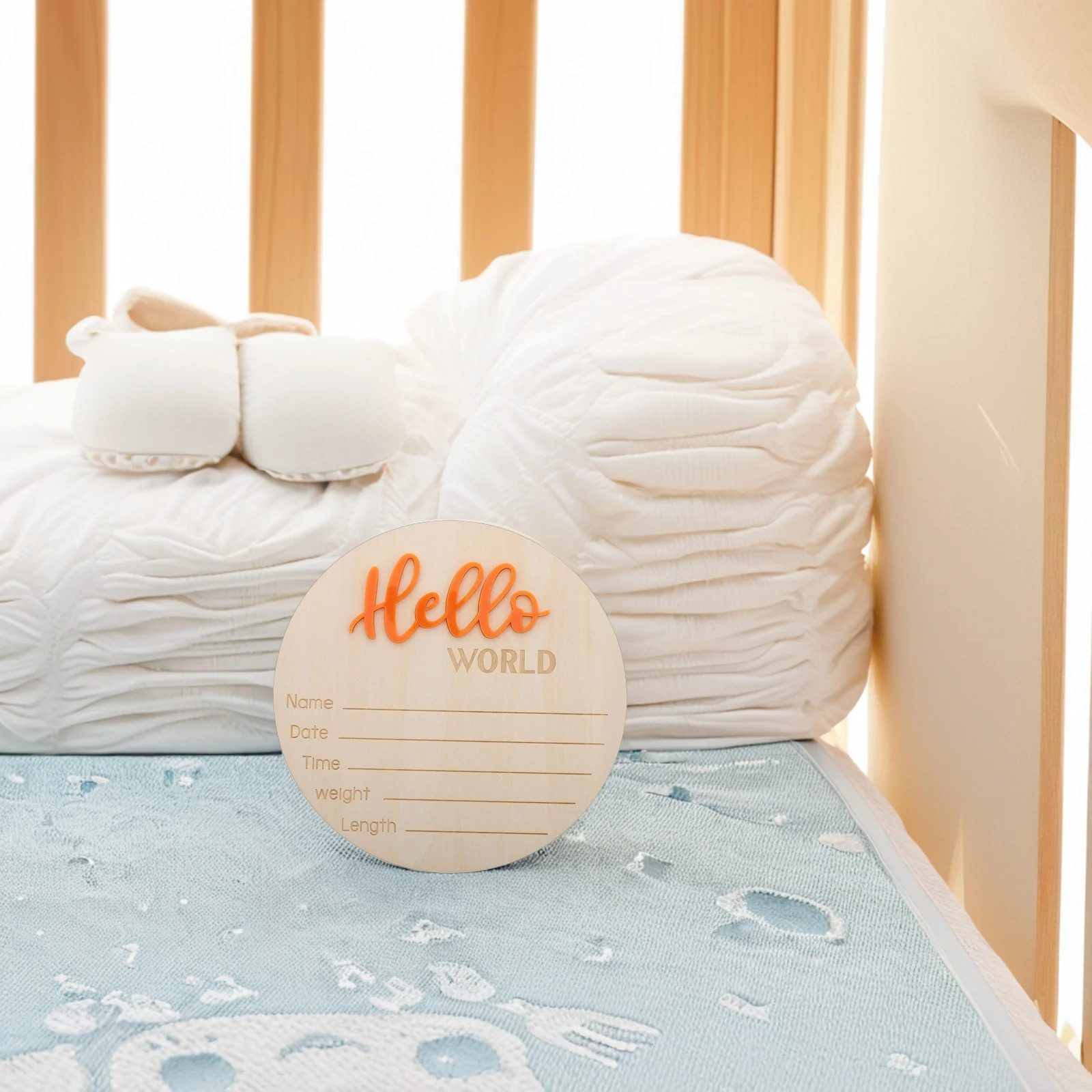 

4pcs Baby Birth Announcement Sign Wooden Record Board Name Date Time Weight Height Keepsake Welcome Nursery