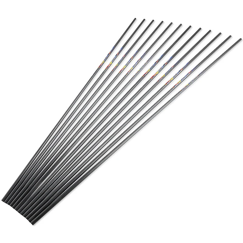 

6/12pcs Pure Carbon Arrow Shaft Spine250/300/350/400/500/600 ID6.2mm Archery Arrow Shafts Compound/Recurve Bow Hunting Shooting