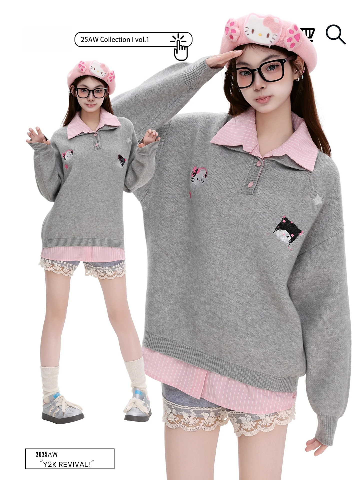 

Женский свитшот PBB в американском ретро-стиле с полосками, свободный крой, с отложным воротником, теплый, вязаный, с длинными рукавами, осенний