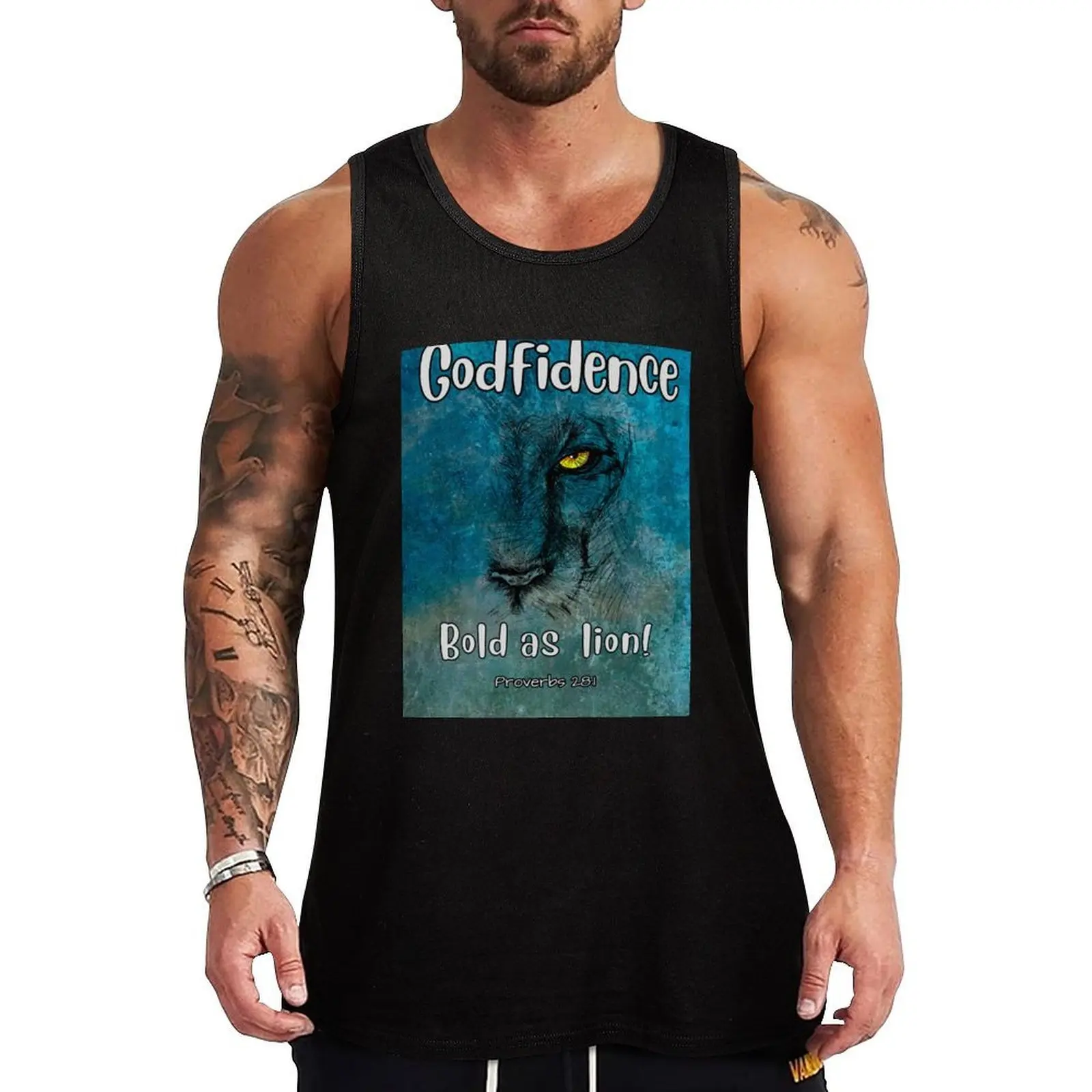 

Bold Confidence in God - Godfidence! Tank Top Athletic Cut Tank Top Gym Workout Sleeveless Shirt
