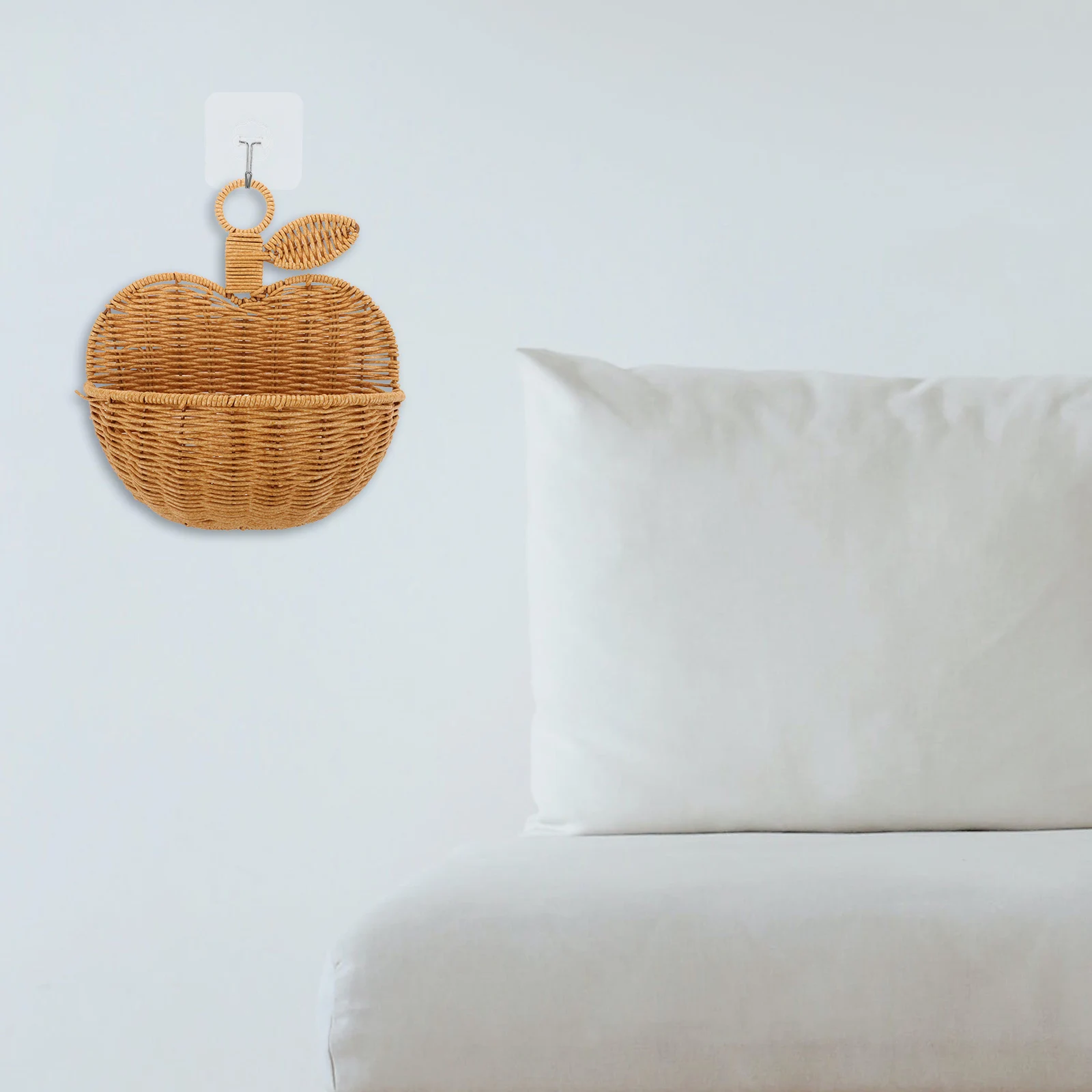 

Hand Woven Rattan Hanging Fruit Basket Decorative Storage Bin Kitchen Wall Organizer Hanging Basket Fruit Hammock