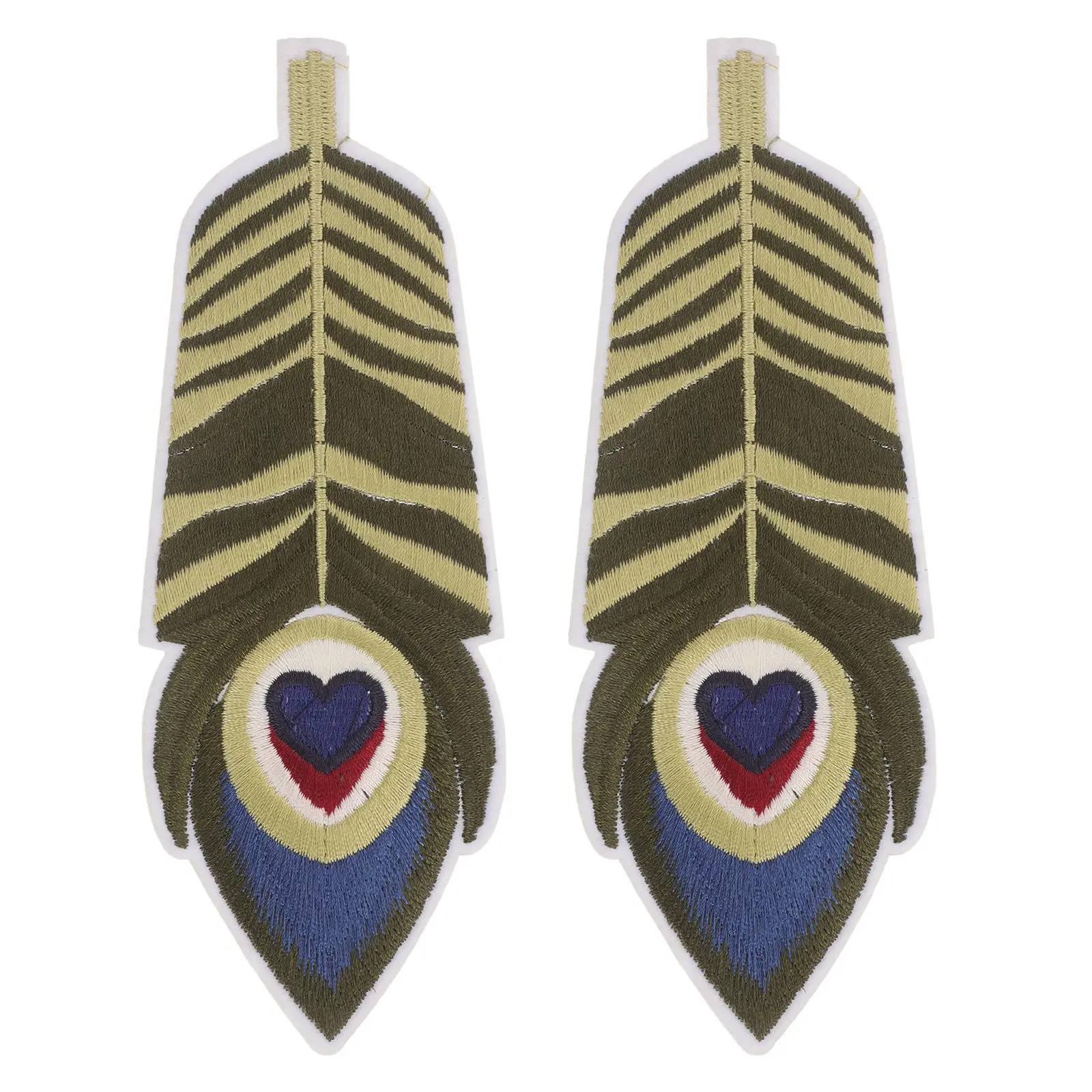 2pcs Handmade Embroidered Plume Bookmarks Artistic Decorative Peacock Plume Bookmark Vintage Colorful Felt Book Marker