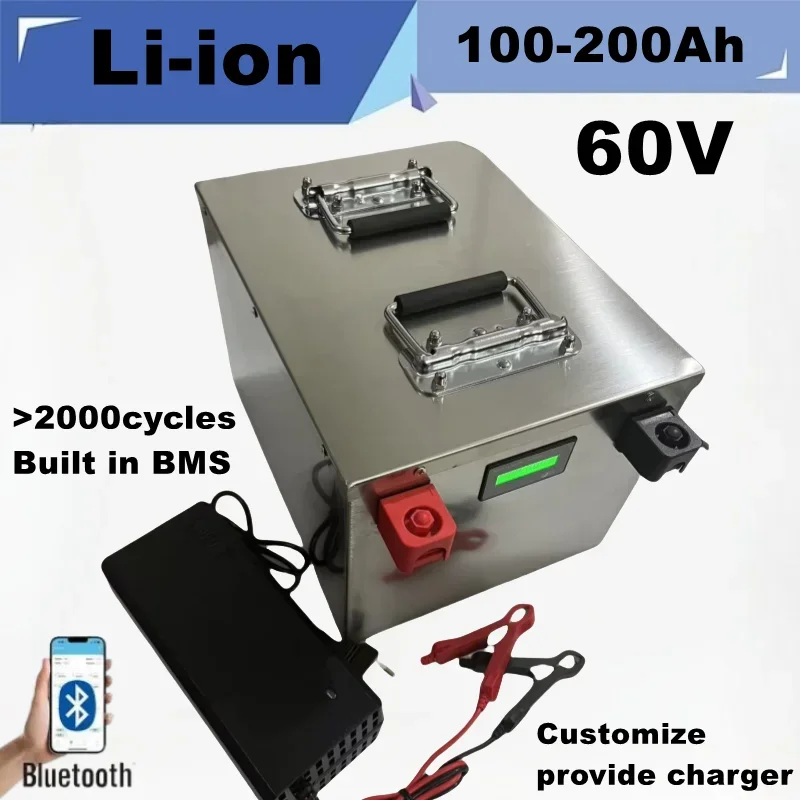 

Аккумуляторы al litio Xo ioni Di Litio 60 В 100 Ач 120 Ач 150 Ач 200 Ач с BMS Bluetooth 17S вembalioli fuoristrada 3000 Вт 5000 Вт 6