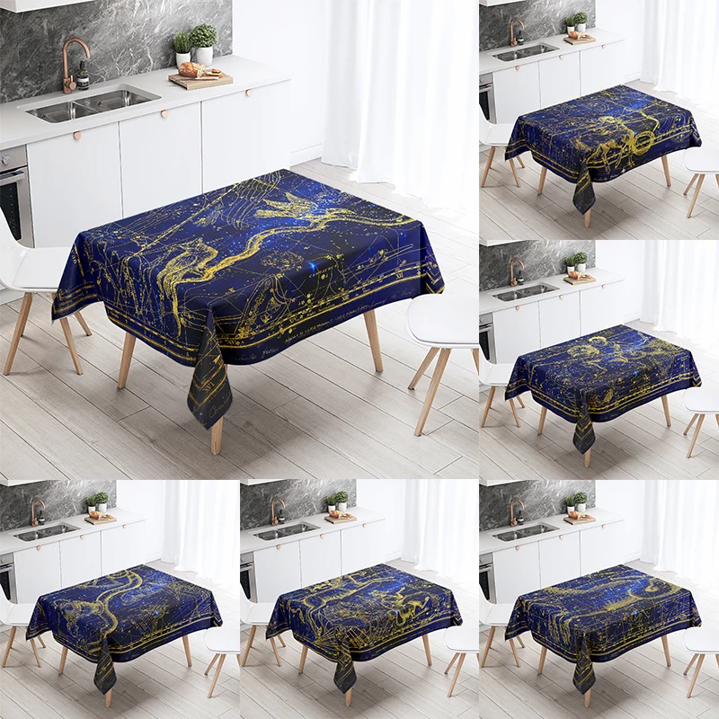 Zodiac Animal Horoscope Tablecloth Esoteric History Background Rectangular  Restaurant Table Kitchen Home Decor