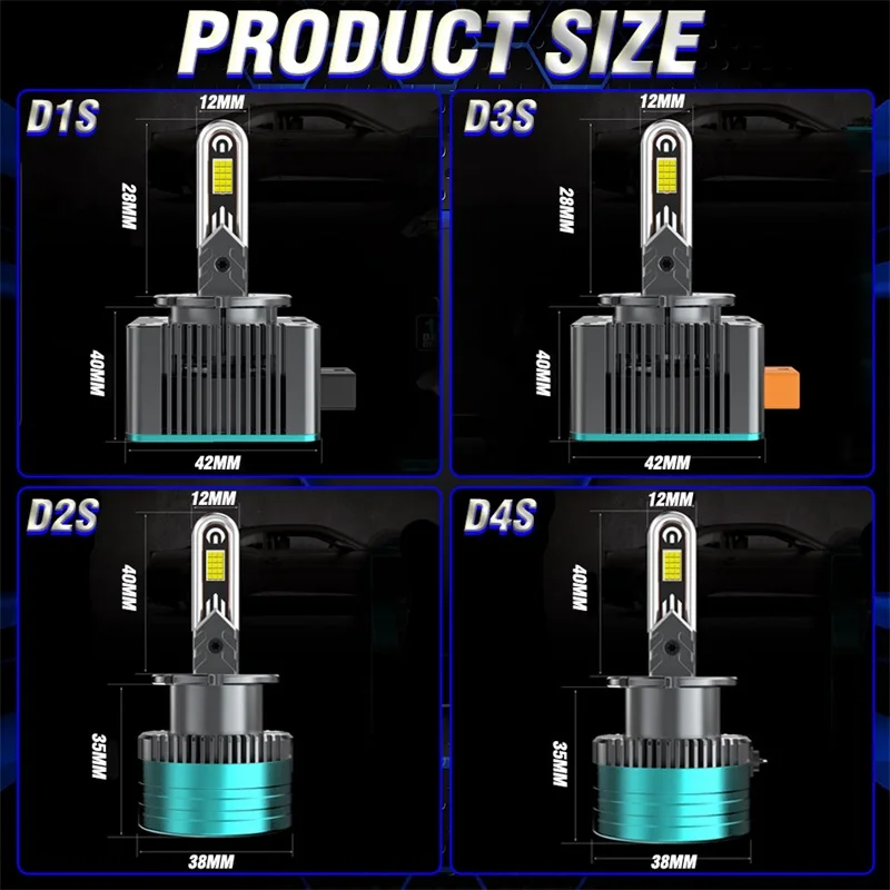 3500 واط D1S D3S LED Led زينون HID عدة D2S D4S D3R سيارة المصابيح الأمامية لمبات Canbus مصابيح السيارات توربو LED لشركة فولكس فاجن جولف 6 لسيارات BMW E92 E70