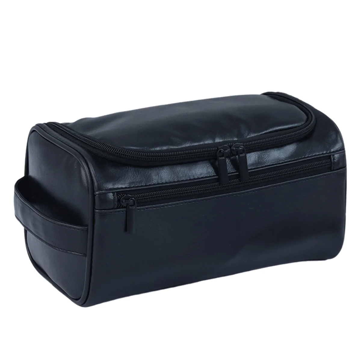 حقيبة أدوات الزينة الفاخرة للجنسين، حقائب مكياج لمستحضرات التجميل الضرورية للسفر، حقائب تنظيم تخزين معلقة باللون الأسود #2