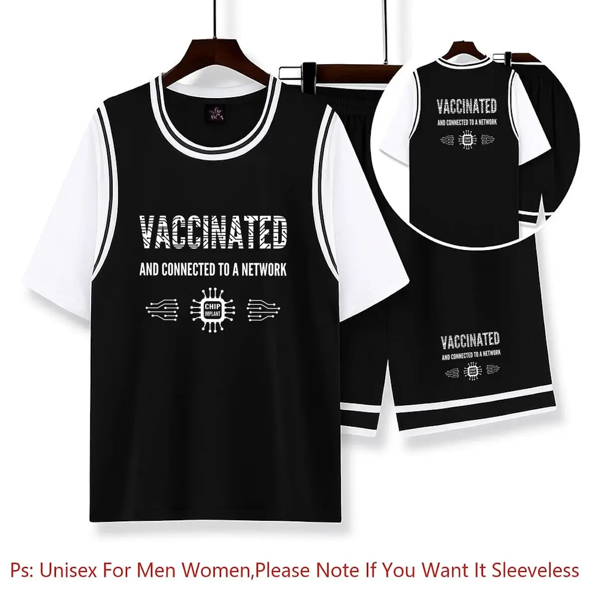 

Вакцинированные подключенные к сети Vaccine Meme Баскетбольные майки Футболки унисекс Высококачественная баскетбольная форма Быстросохнущая