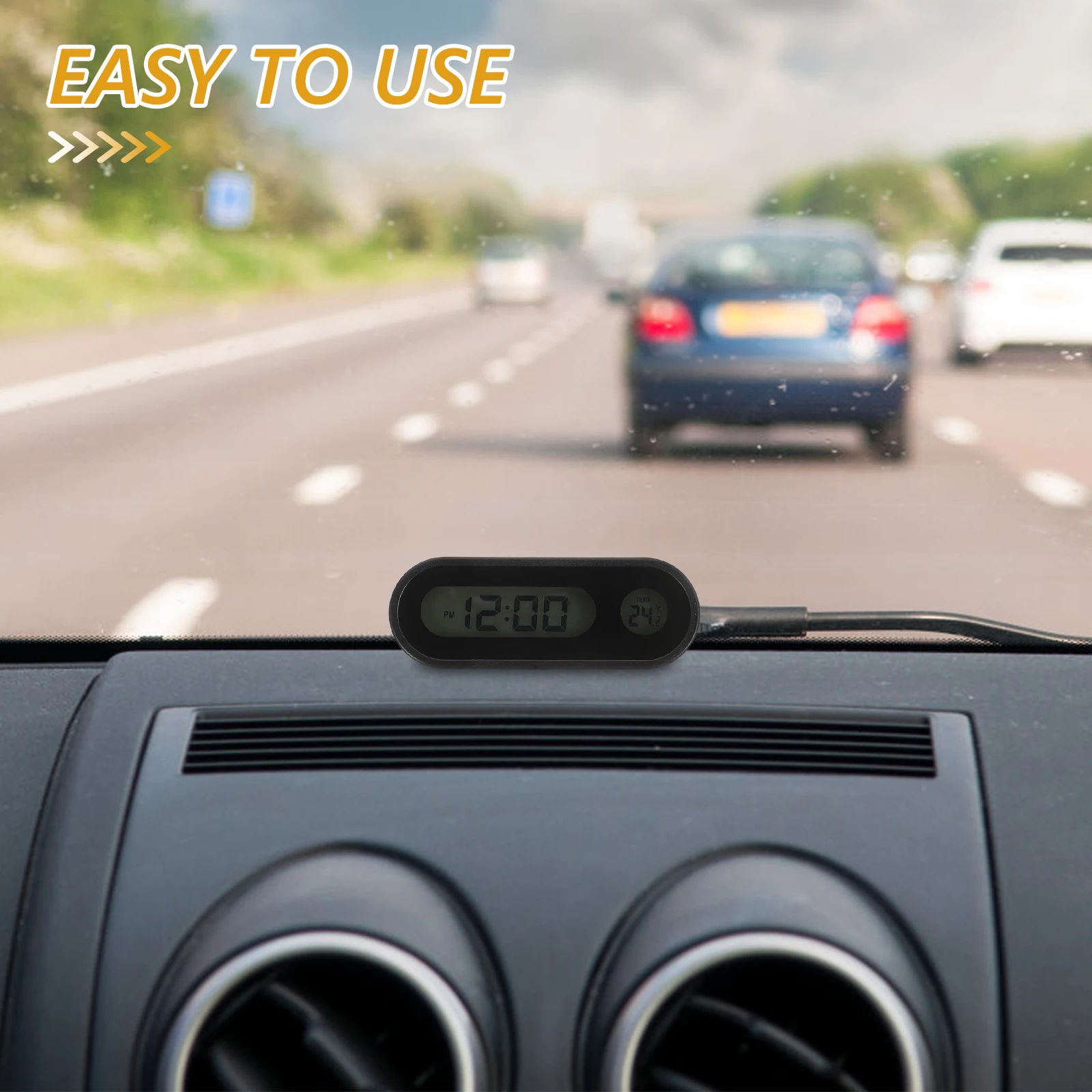 

Car Dashboard Vehicle Digital Mini With Temperature Display Backlight Auto Clock For Car Dash Small Portable Clock For Truck
