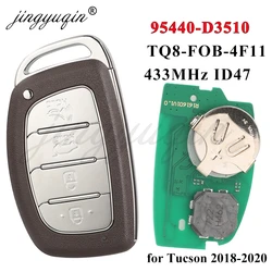 jingyuqin 95440-D3510 4Buttons Smart Car Key For Hyundai Tucson 2018 2019 2020 Remote Keyless Card 433MHz ID47 TQ8-FOB-4F11