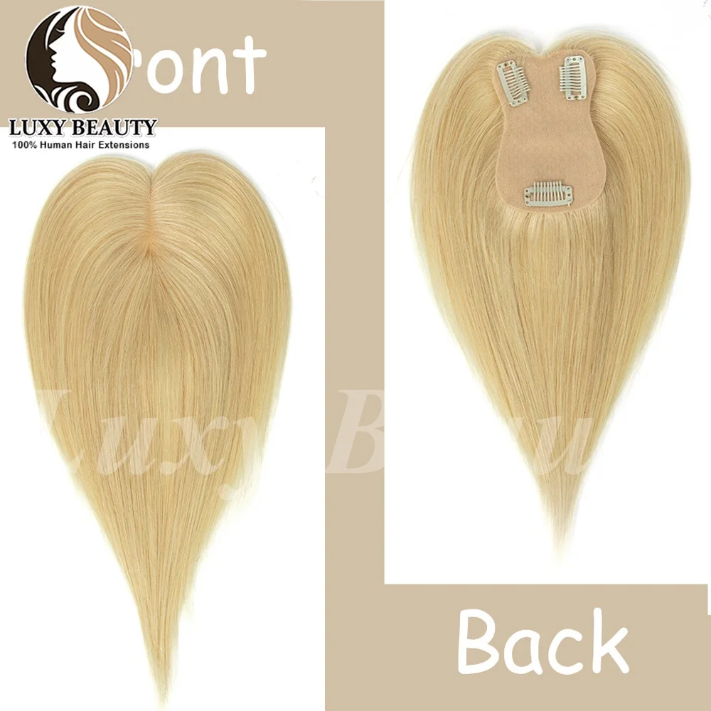 Straight Blonde Human Hair Toppers Women Clip In Human Hairpieces Natural Black Blonde Brown Hair Pieces 613 Clip In Topper Hair