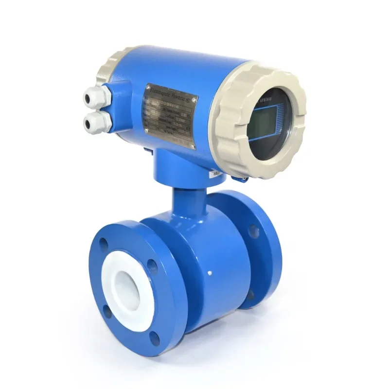 

220VAC 24VDC 4-20mA Pipeline Flange Magnetic Flowmeter Incorporate Type Liquid Electromagnetic Flow Meter