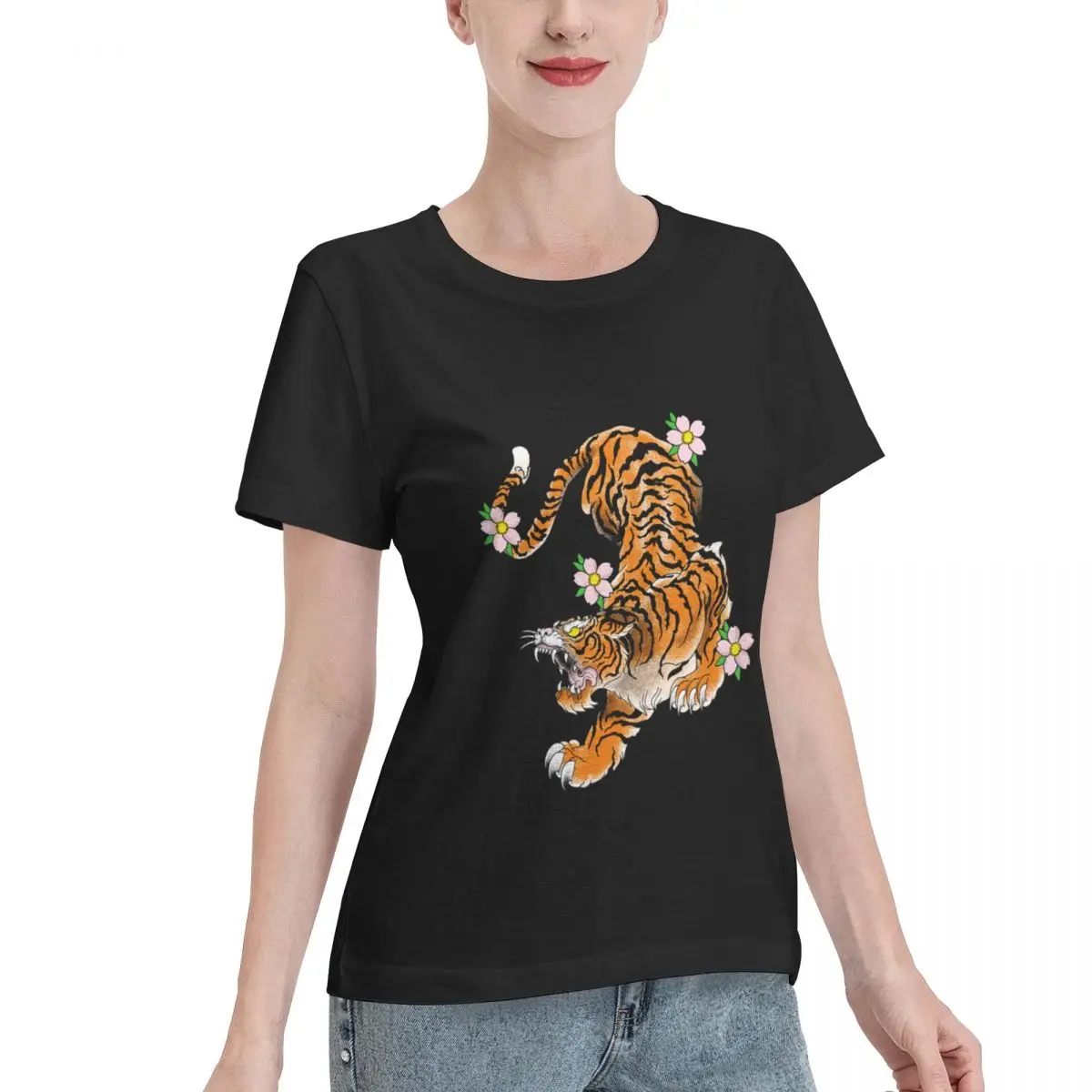 Spring Musthave Tiger Japan Old School Women's T-shirt Lightweight Outfit Outdoor Casual Top
