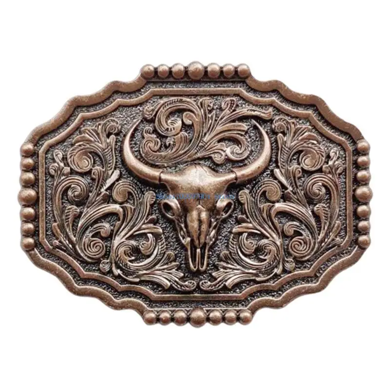

N7YF Engraved Animal Cowboy Belt Buckle Heads Western Belt Buckle for Men Women Suitable for Belt Width 1.50-1.57 inch