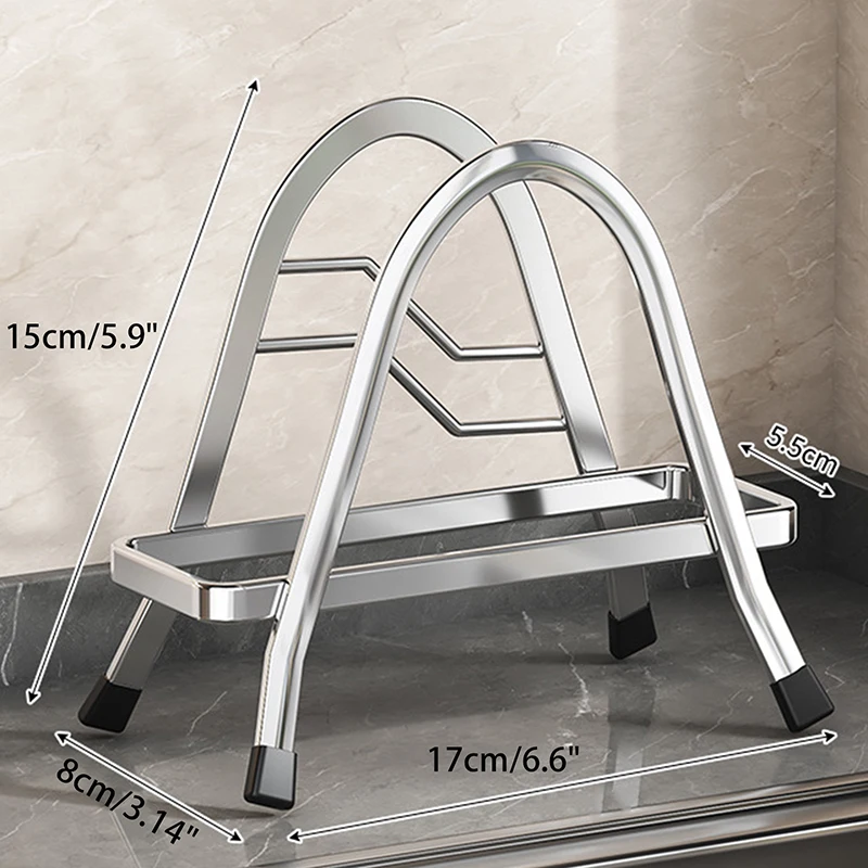 رف منظم ألواح من الفولاذ المقاوم للصدأ، حامل غطاء وعاء عالي التحمل، تخزين لوح التقطيع، حل تخزين المطبخ متعدد الوظائف