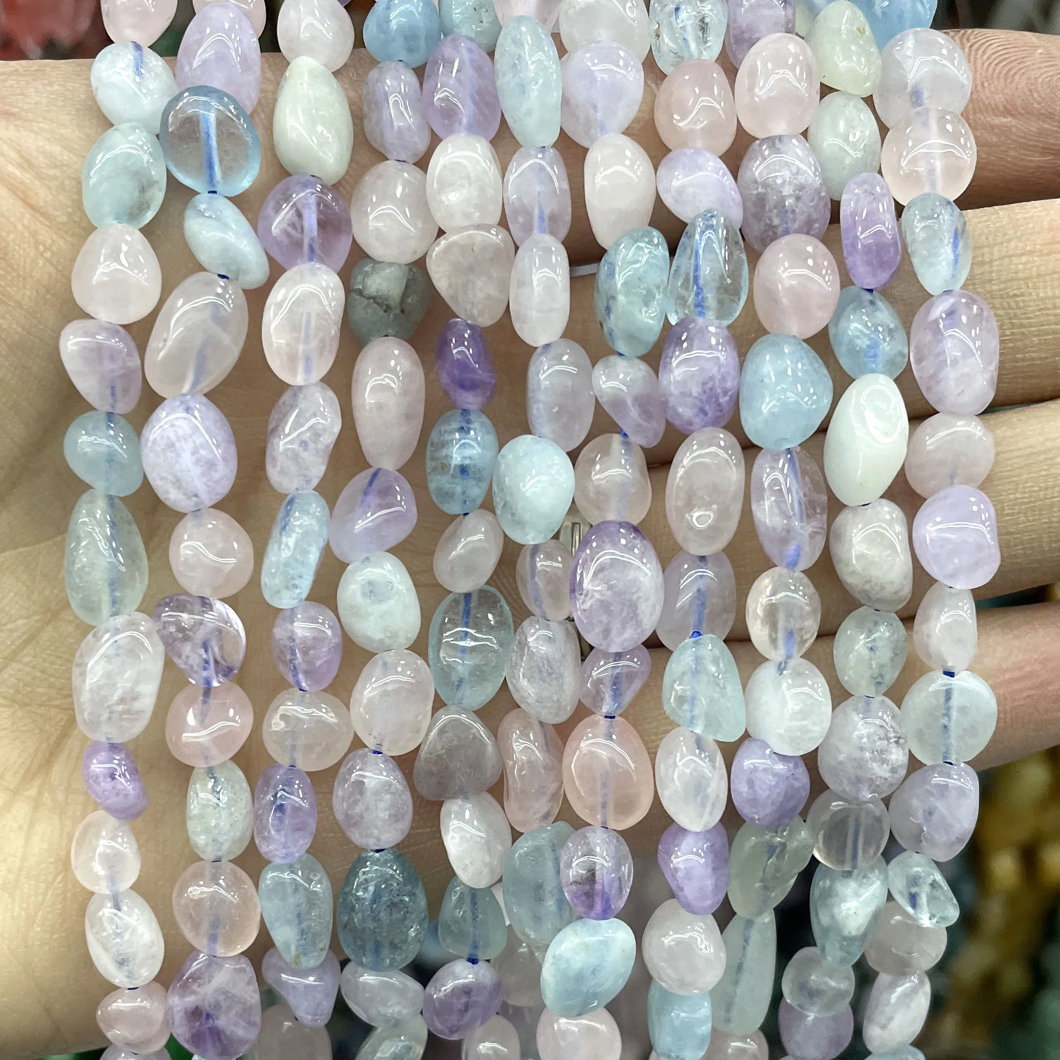 6X8MM Natural Purple Morganite Irregular Spacer Beads Loose Stone For DIY Jewelry Making Bracelets Necklaces Earrings Accessorie