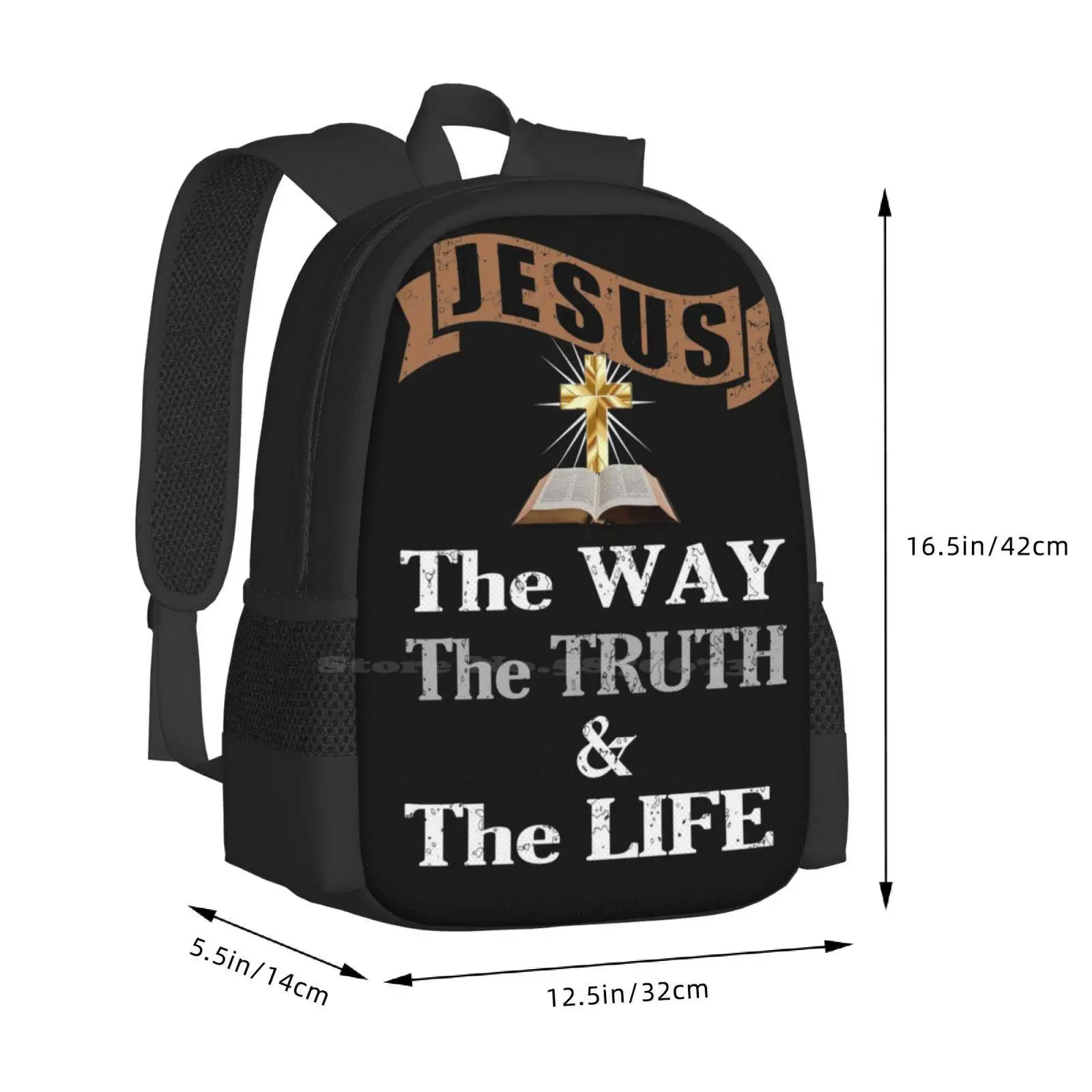 Laptop Travel School Bags, Pattern Design, Jesus The Way The Together e The Life Christian Gift