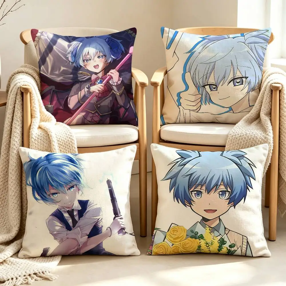 N-Nagisa Shiota A-Assassination C-Classroom Custom Double Sided Print Square Pillow Cushion Cover