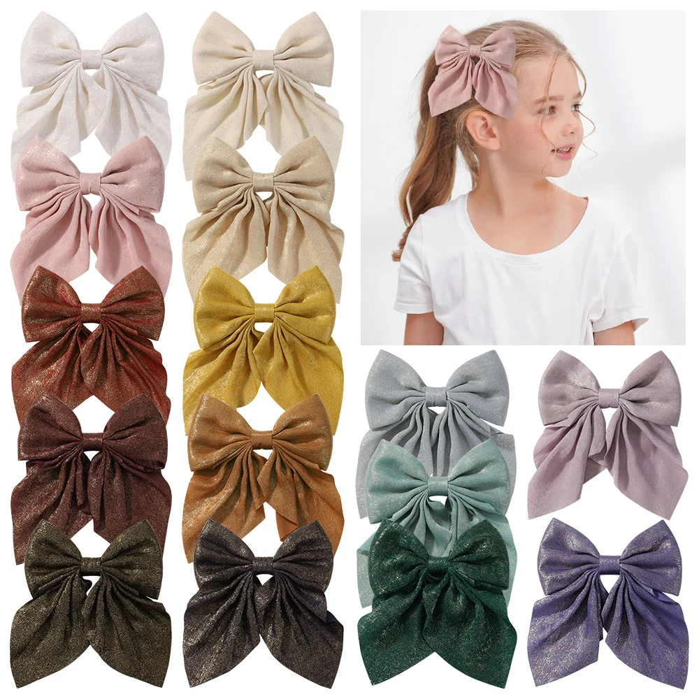 

Korean Fashion 15colors Big Satin Bowknot Hair Clip for Women Girl Lolita College Jk Style Baby Hair Accessories Sweet Headwear