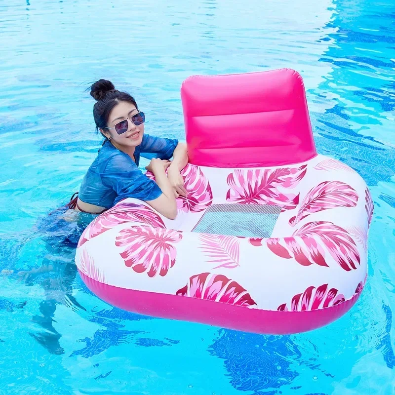 Giocattoli gonfiabili estivi con foglie d'acero, poltrona da nuoto con schienale, sedile galleggiante gonfiabile per esterni, piscina, giochi d'acqua in PVC