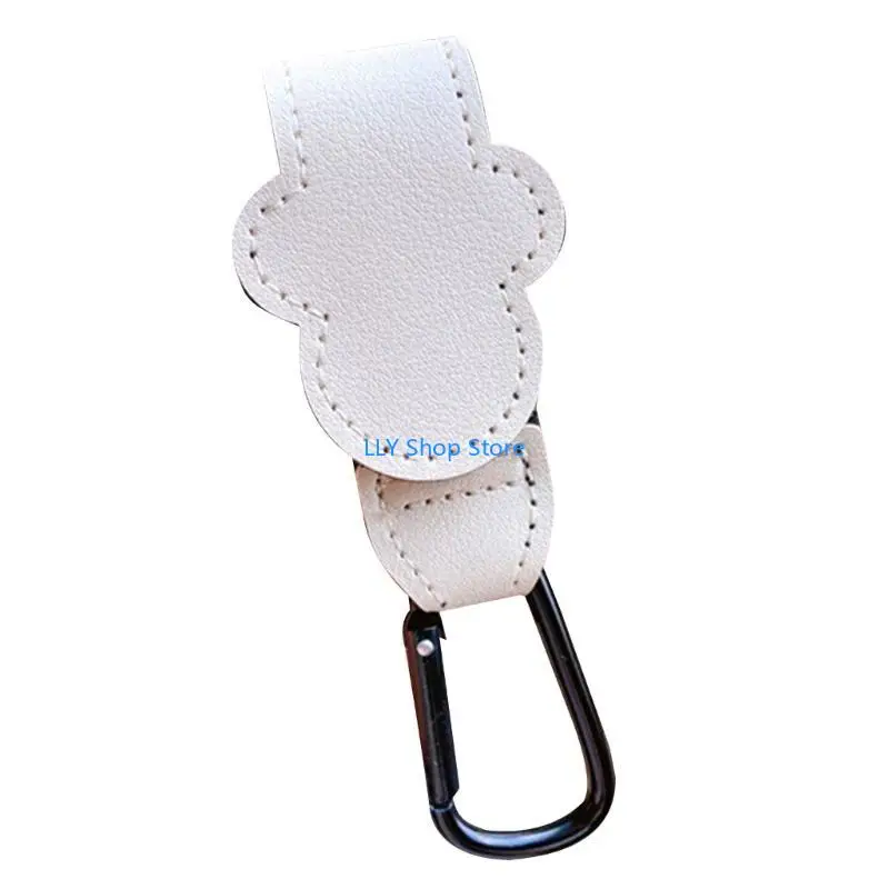 

T8UD Stroller Hooks Bag Hooks for Hanging Diaper Bags Multipurpose Hooks for Grocery Shopping ​Bags PU Leather Pram Straps