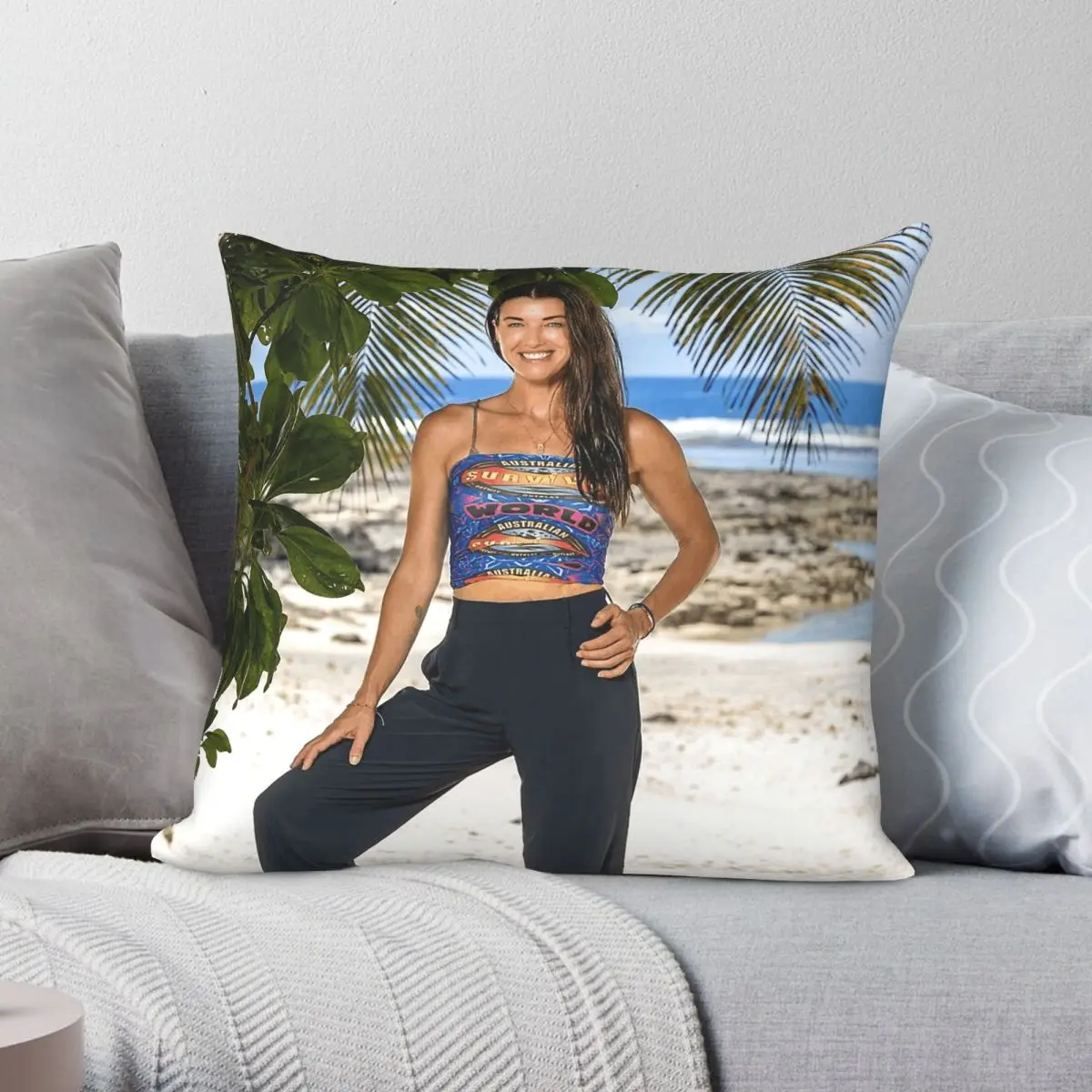 Parvati Shallow Australian Survivor Pillowcase Polyester Linen Velvet Printed Zip Decorative Pillow Case Sofa Cushion Case