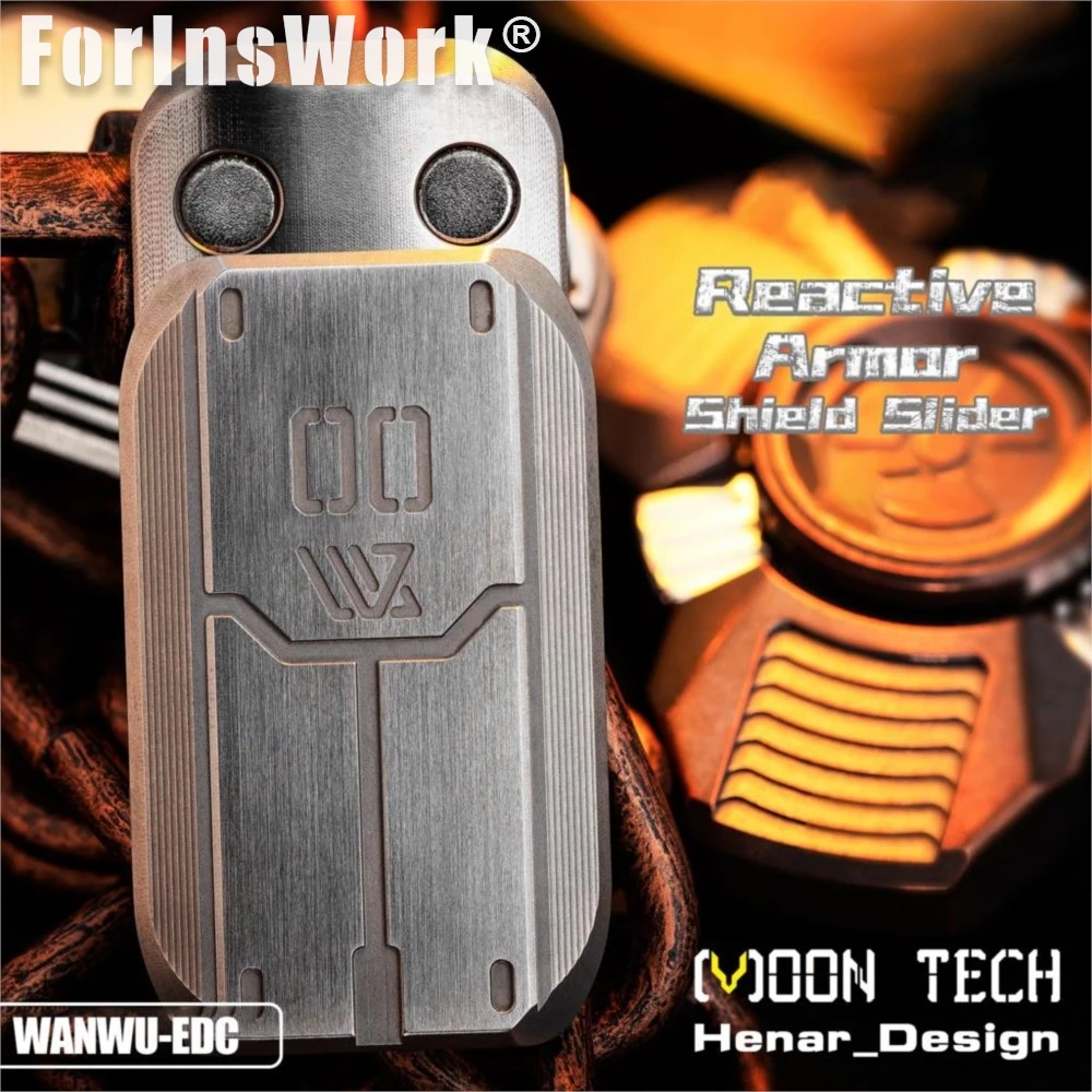 WANWU EDC Reactive Armor Shield Unlimited Push Slider Defense Moon Surface Stonewashed Tech EDC Adult Decompression Toy