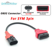 3p To 16p Wire for sym 3Pin To OBD2 16 Pin Adapter Motorcycle OBD Diagnostic Extension Cable for SYM 3 PIN OBD Connector for SYM