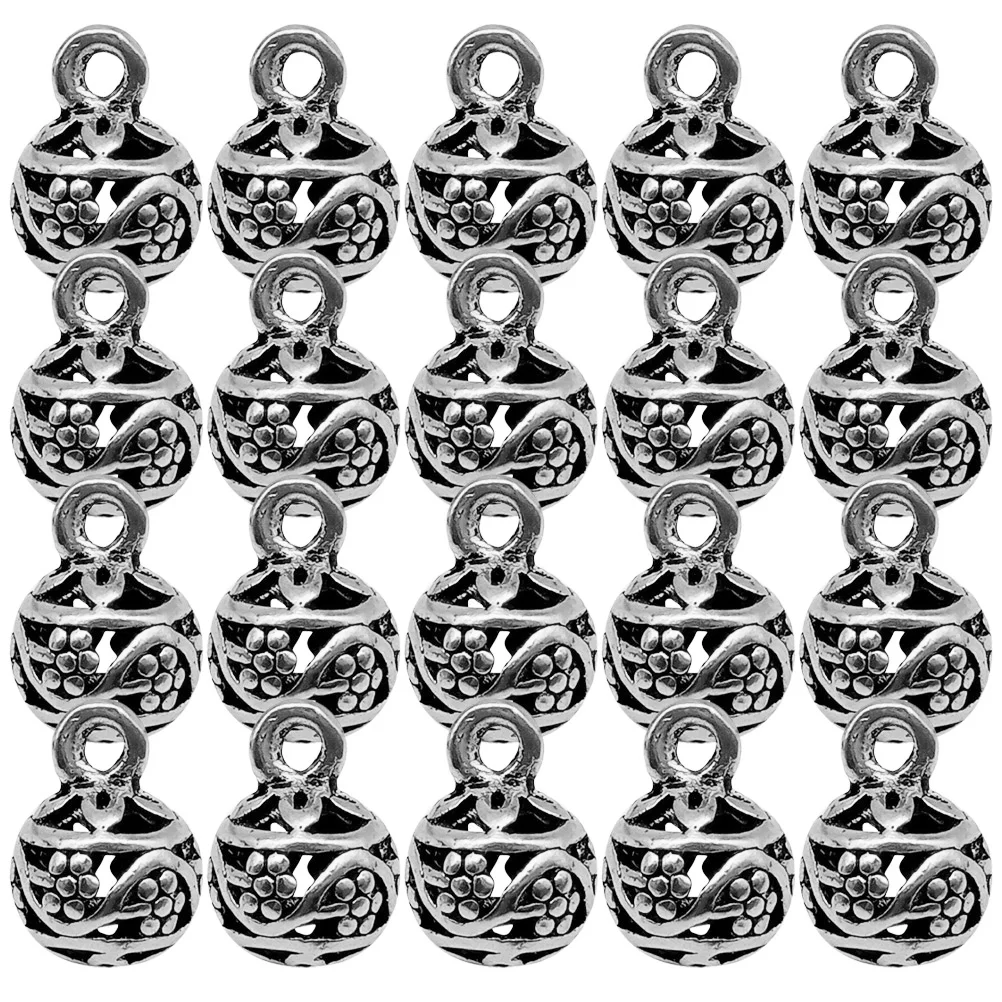

20pcs Alloy Charm DIY Jewelry Making Vintage naments Openwork Flower Ball Pendant Metal Hollow Balls Necklace Bracelet