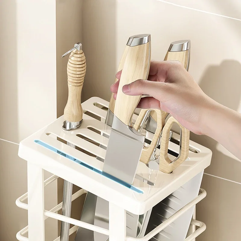 Kitchen Knife Storage Holder Stainless Steel Knife Stand Large Capacity Knif e Tool Storage Rack Utility Knife Holder Organizer