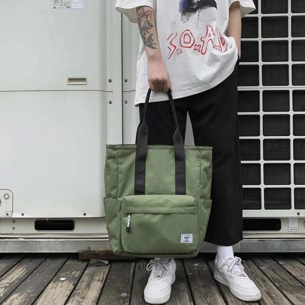 

Waterproof Men Shoulder Bag Big Capacity Casual Bag Women Tote Bag Oxford Cloth Simple Women's Handbags Outdoor Travel