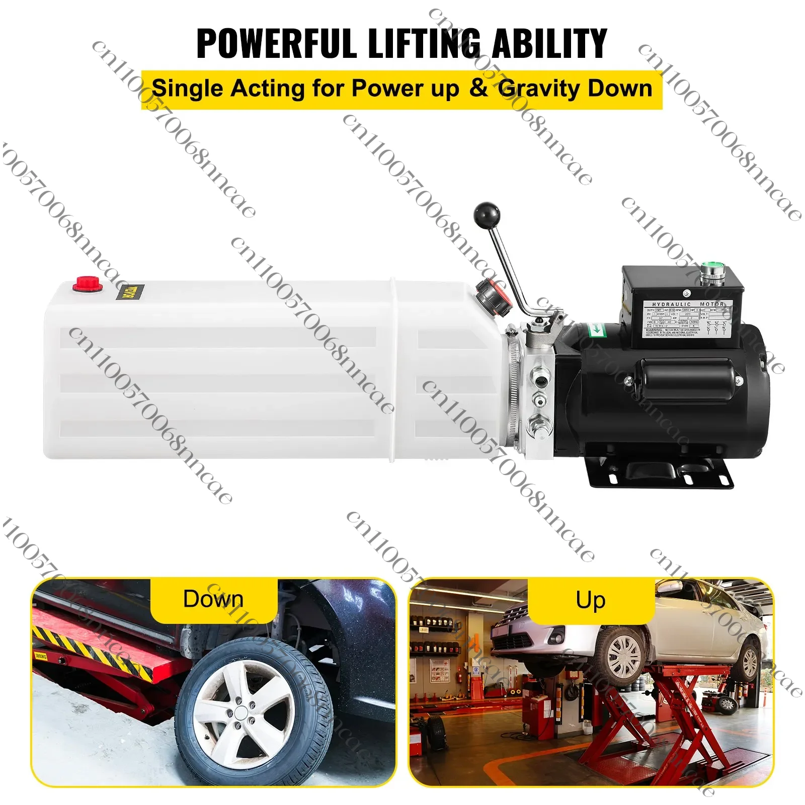6L Hydraulic Power Unit for Car Lifts, 220V Single Phase 2750 PSI, Auto Repair Shop Equipment