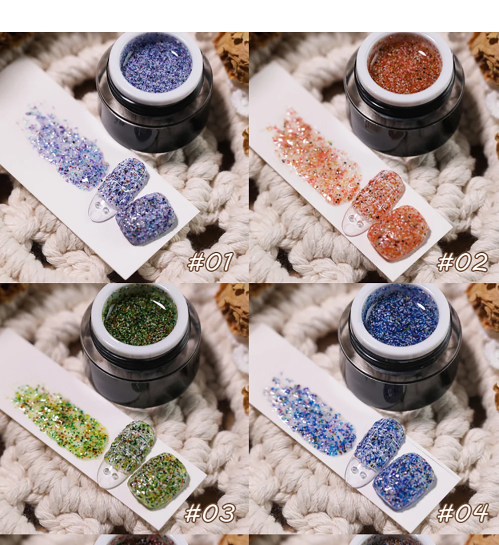 Vendeeni 12 Farben Gestrickter Woll-Optik Gel-Nagellack UV Soak-Off Gel-Lack Wollkarierter Gel-Lack für Nageldesign 10g – Detail 11