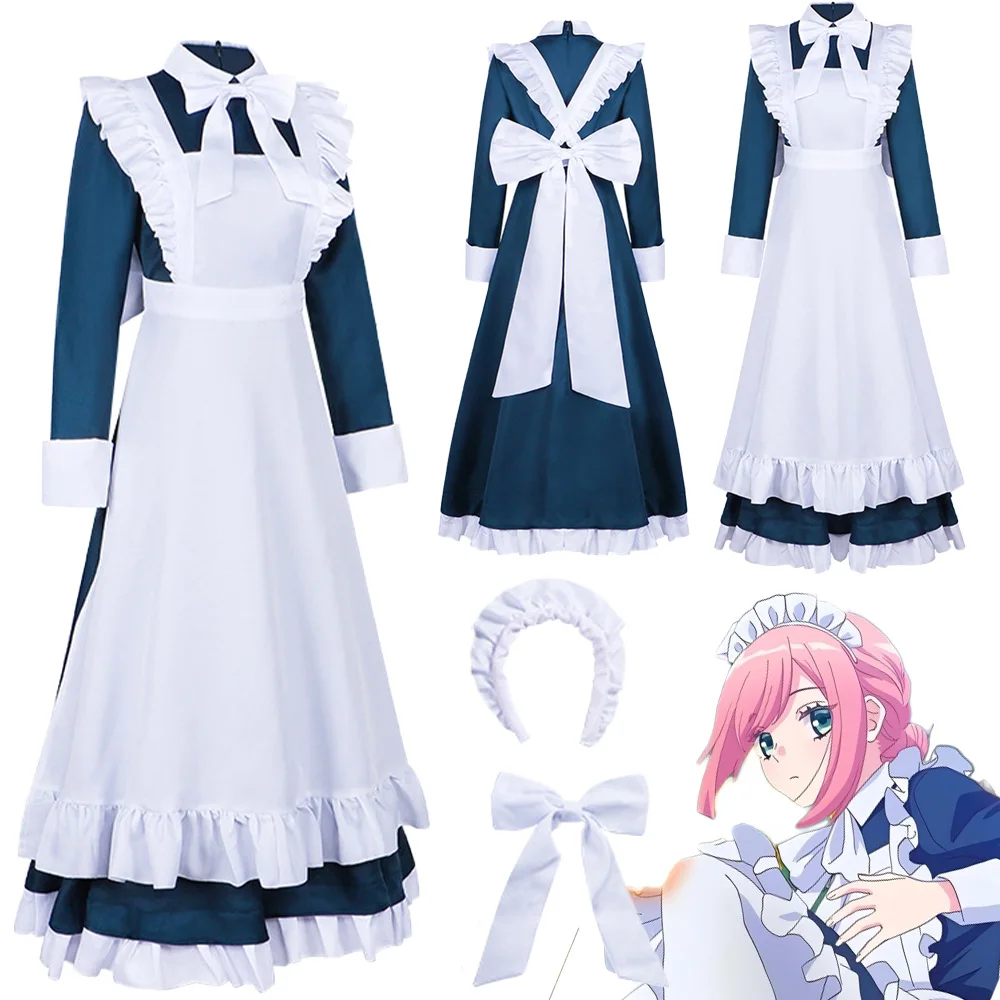 

Fantasia Rouge Cosplay Maid Dress Anime Metallic Rouge Disfraz Costume Adult Women Fantasy Halloween Carnival Party Clothes