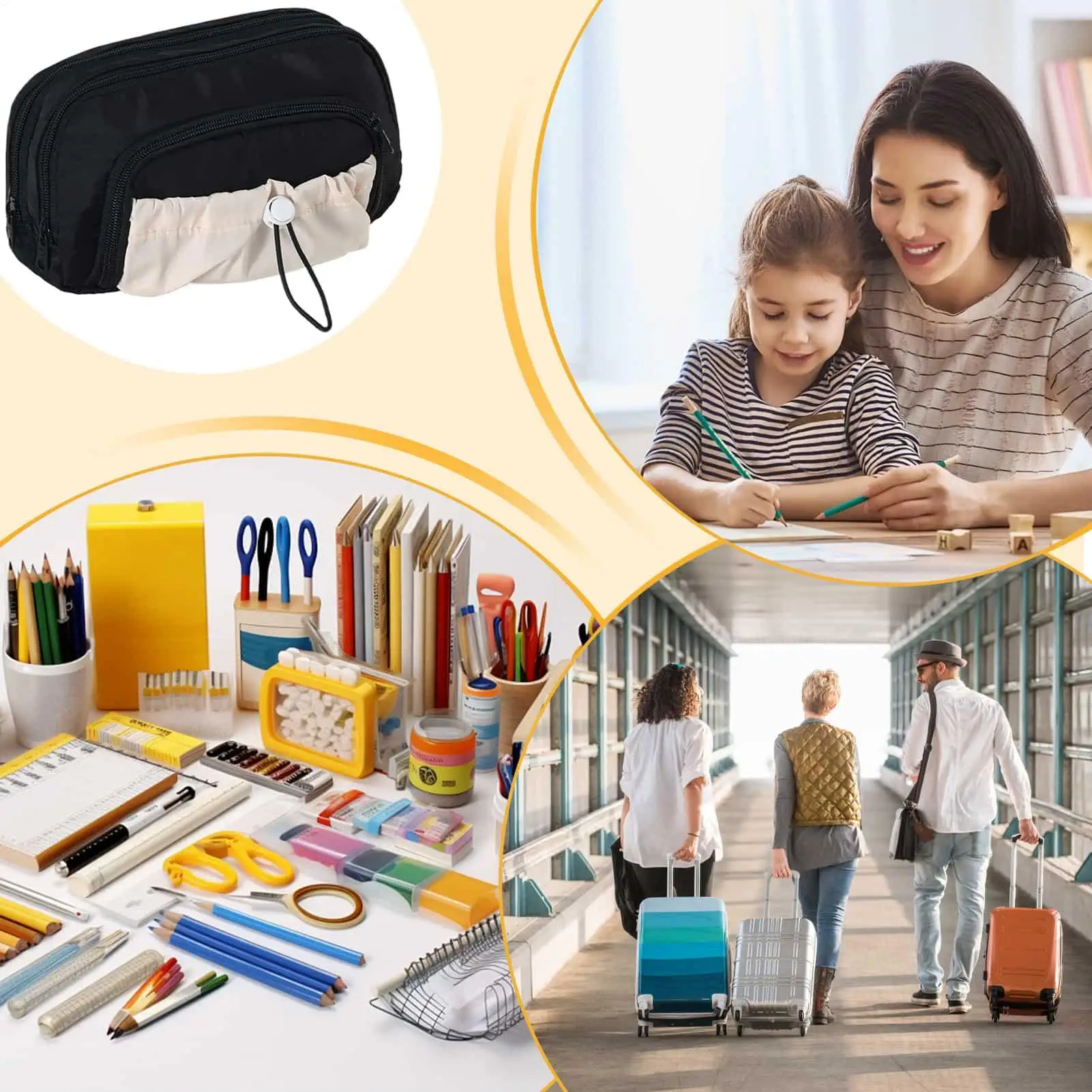 

Пенал, сумка для ручек, большой пенал, двойная молния, линейка, органайзер, держатель для канцелярских принадлежностей для учащихся средней школы