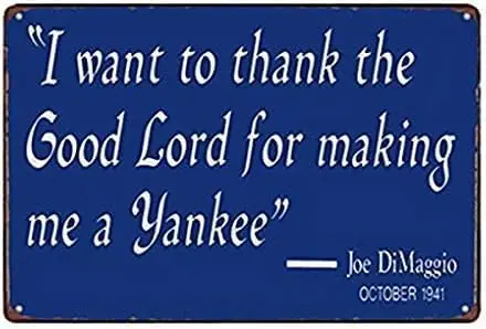 Vintage Thanks The Lord Making Me Yankee Poster Metal Aluminium Tin Sign   Wall Decor
