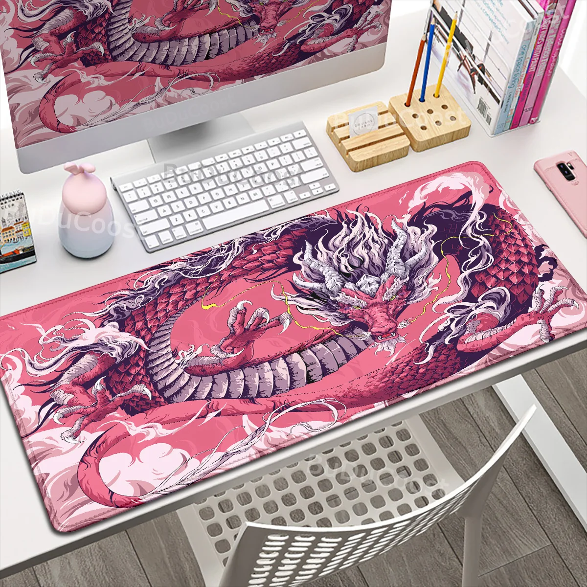 30x80cm Lock Edge KeyboardPad Large Office Non-Slip Computer Mouse Pad Japanese Art Dragon Deskmat Gamer Custom Home HD Mousepad