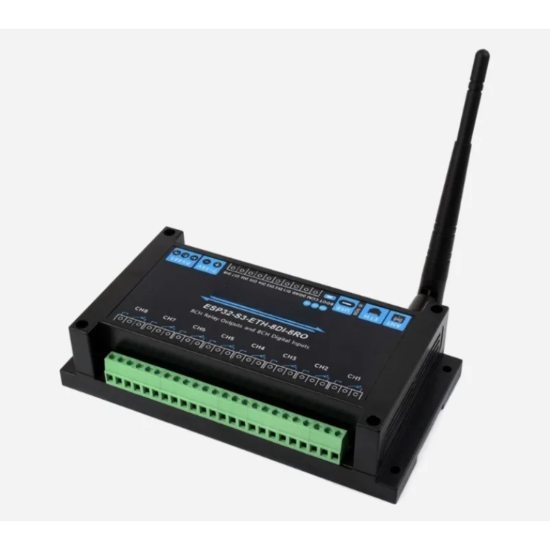 ESP32‑S3 Industrial 8‑Channel Network Relay Module WiFi Bluetooth RS485 Ethernet Digital Input Board