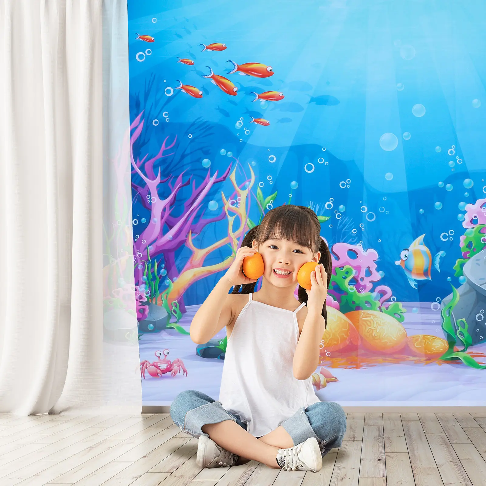 

Aquarium Backgrounds Photographic Backdrops Cloth Aquatic Decoration Ocean Fish Decorations Decorative for Photography Beach