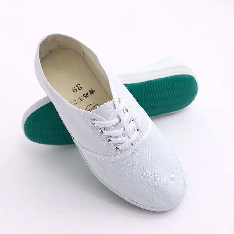 Zapatos deportivos de lona blanca para gimnasia, zapatillas Unisex para parejas antiguas de Beijing, suela de goma de fondo plano, primavera y otoño