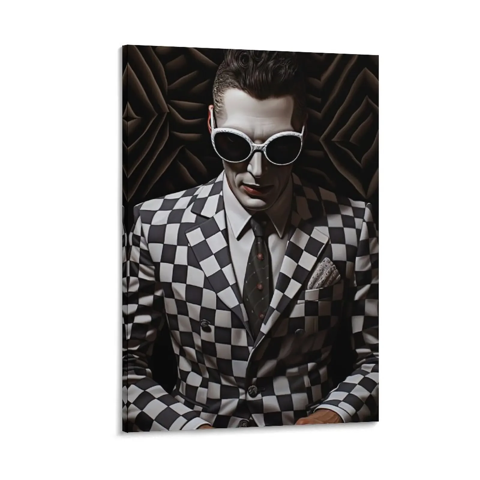 

Man with Black and White Checkered Coat Canvas Painting Decoration for home anime figure Paintings for bedroom